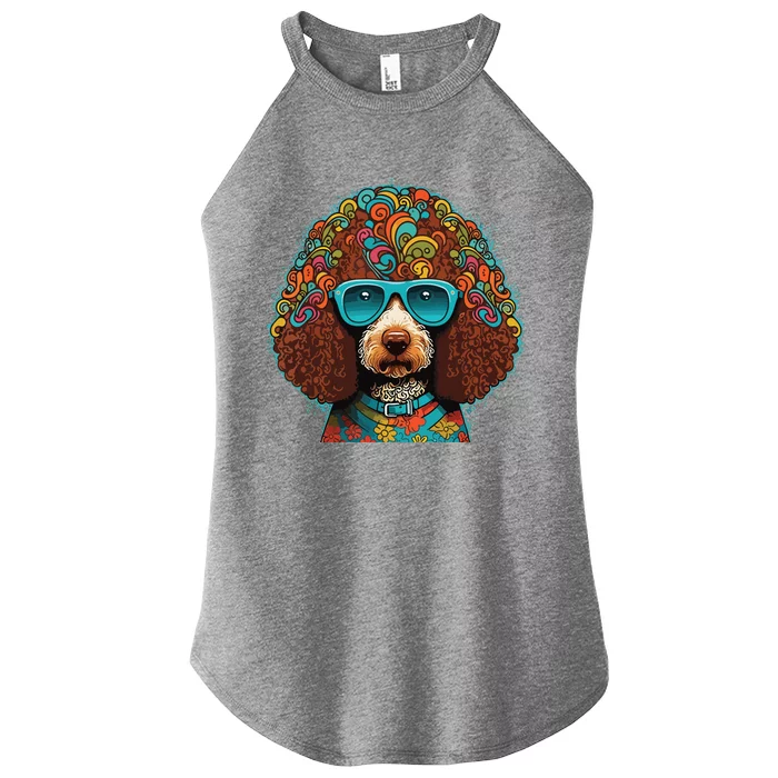 Funny Poodle Dog Miniature Poodle Toy Poodle Hippie Women’s Perfect Tri Rocker Tank