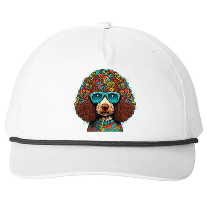 Funny Poodle Dog Miniature Poodle Toy Poodle Hippie Snapback Five-Panel Rope Hat