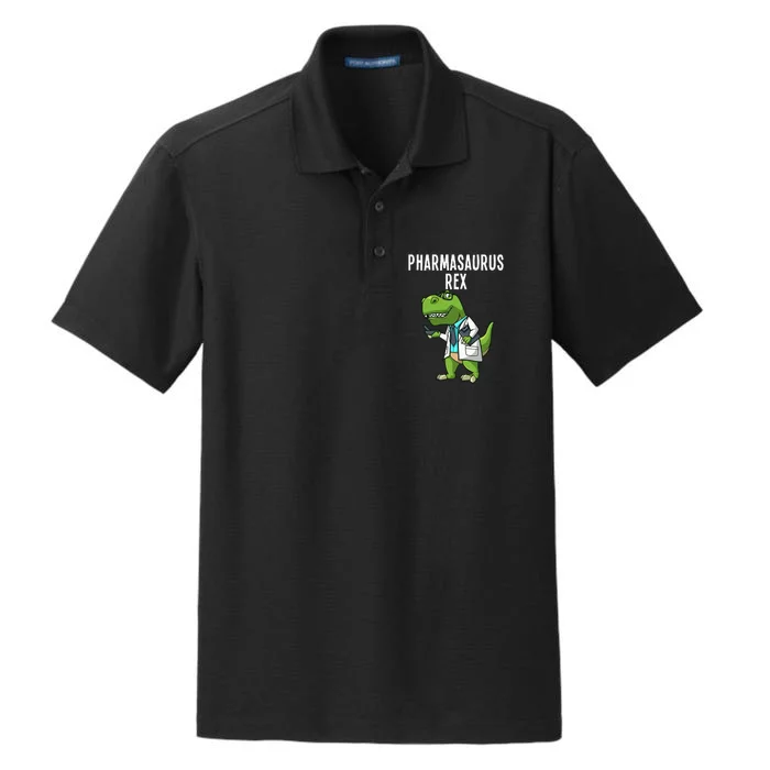 Funny Pharmacy Dinosaur Design For  Pharmacists Dry Zone Grid Performance Polo