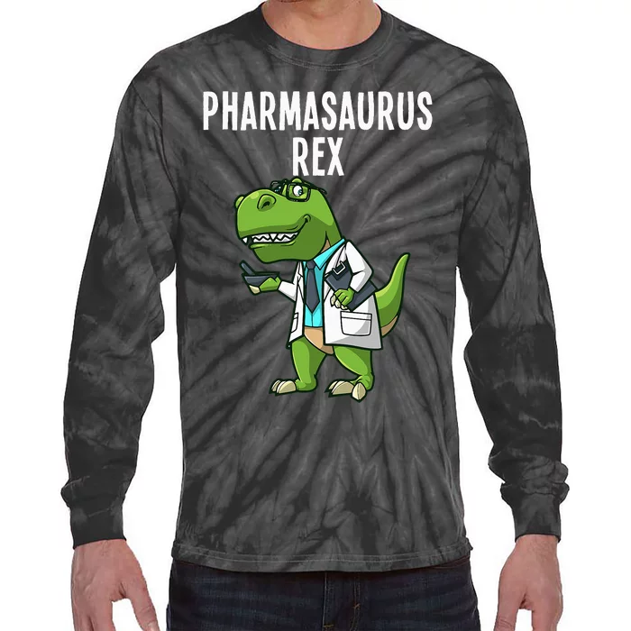 Funny Pharmacy Dinosaur Design For  Pharmacists Tie-Dye Long Sleeve Shirt