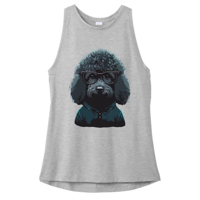 Funny Poodle Dog Miniature Poodle Toy Poodle Hipster Ladies Tri-Blend Wicking Tank