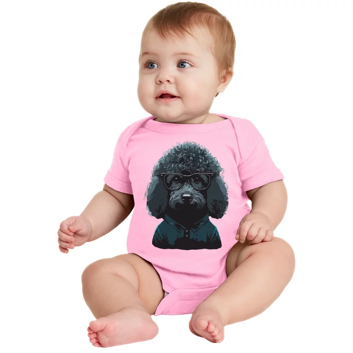 Funny Poodle Dog Miniature Poodle Toy Poodle Hipster Baby Bodysuit