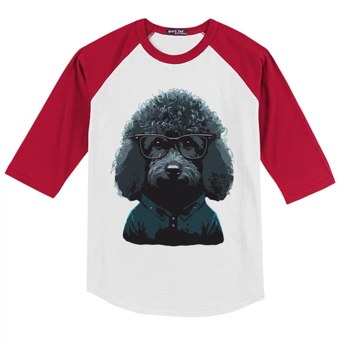 Funny Poodle Dog Miniature Poodle Toy Poodle Hipster Kids Colorblock Raglan Jersey