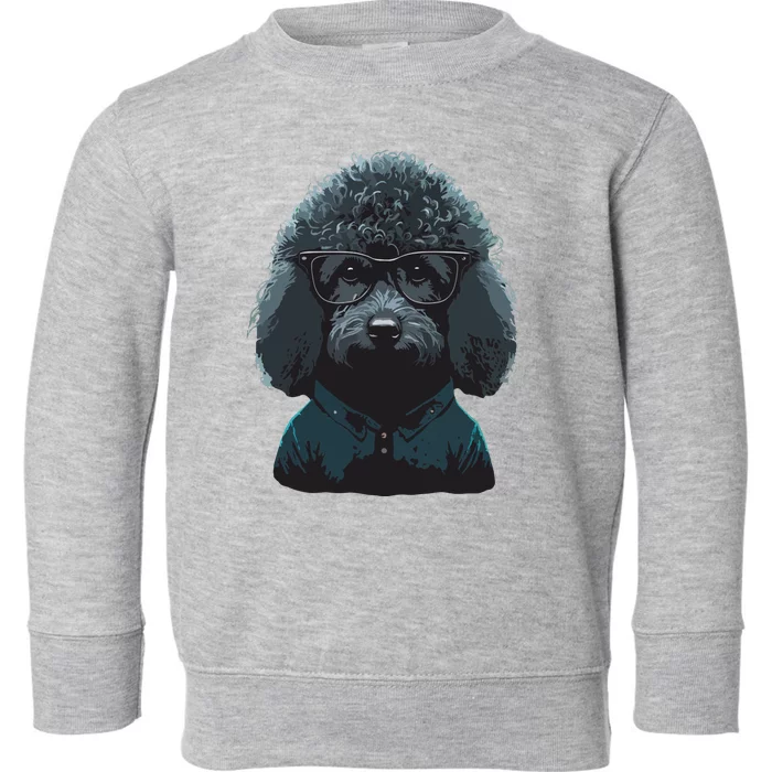 Funny Poodle Dog Miniature Poodle Toy Poodle Hipster Toddler Sweatshirt