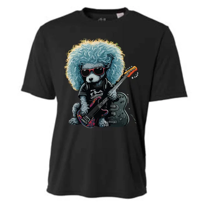 Funny Poodle Dog Miniature Poodle Toy Poodle Retro Sunset Cooling Performance Crew T-Shirt