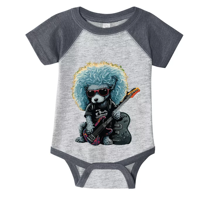 Funny Poodle Dog Miniature Poodle Toy Poodle Retro Sunset Infant Baby Jersey Bodysuit