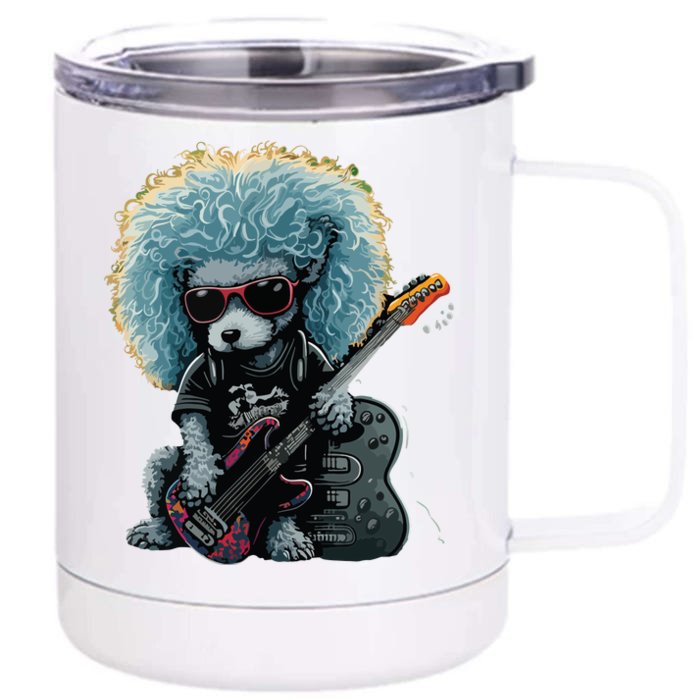 Funny Poodle Dog Miniature Poodle Toy Poodle Retro Sunset Front & Back 12oz Stainless Steel Tumbler Cup