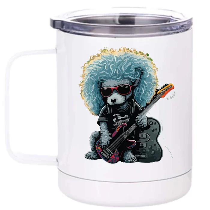 Funny Poodle Dog Miniature Poodle Toy Poodle Retro Sunset Front & Back 12oz Stainless Steel Tumbler Cup