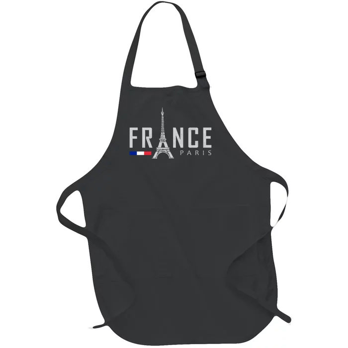 France Paris Eiffel Tower Full-Length Apron With Pocket