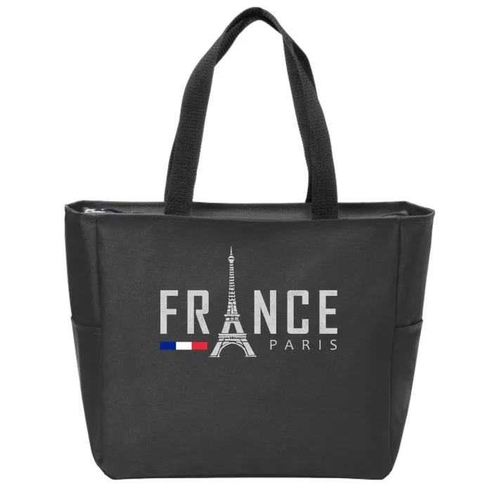 France Paris Eiffel Tower Zip Tote Bag