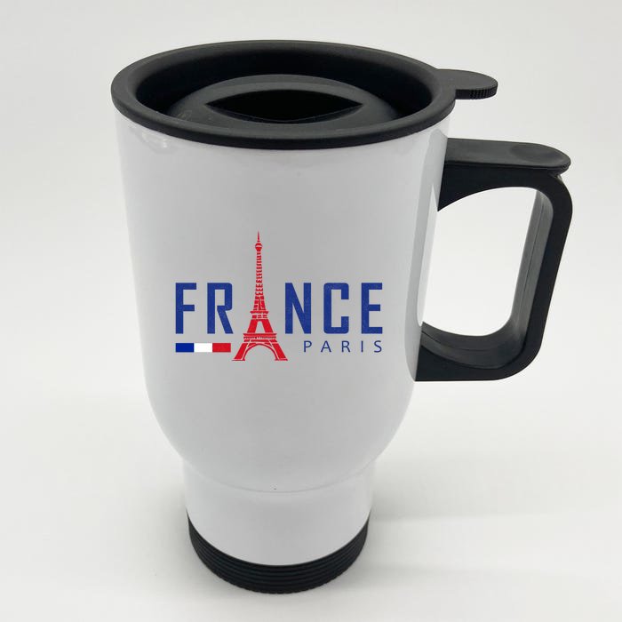 France Paris Eiffel Tower Front & Back Stainless Steel Travel Mug