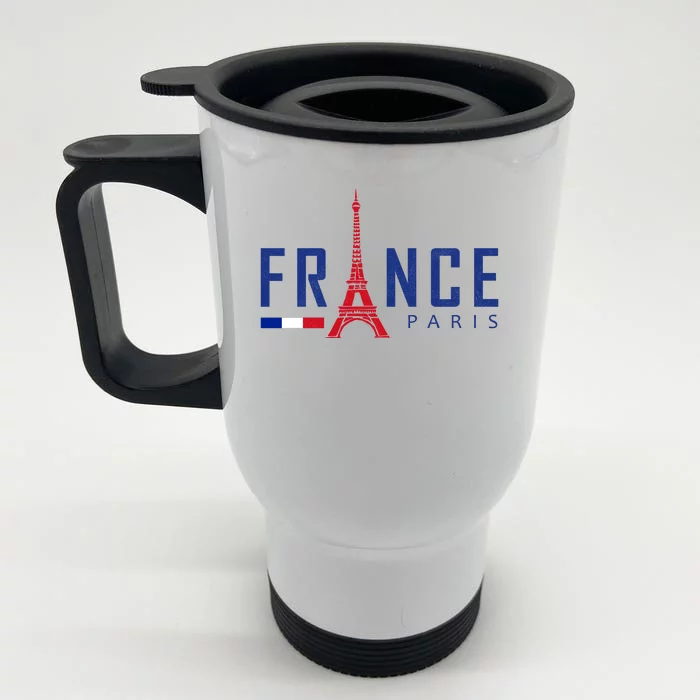 France Paris Eiffel Tower Front & Back Stainless Steel Travel Mug