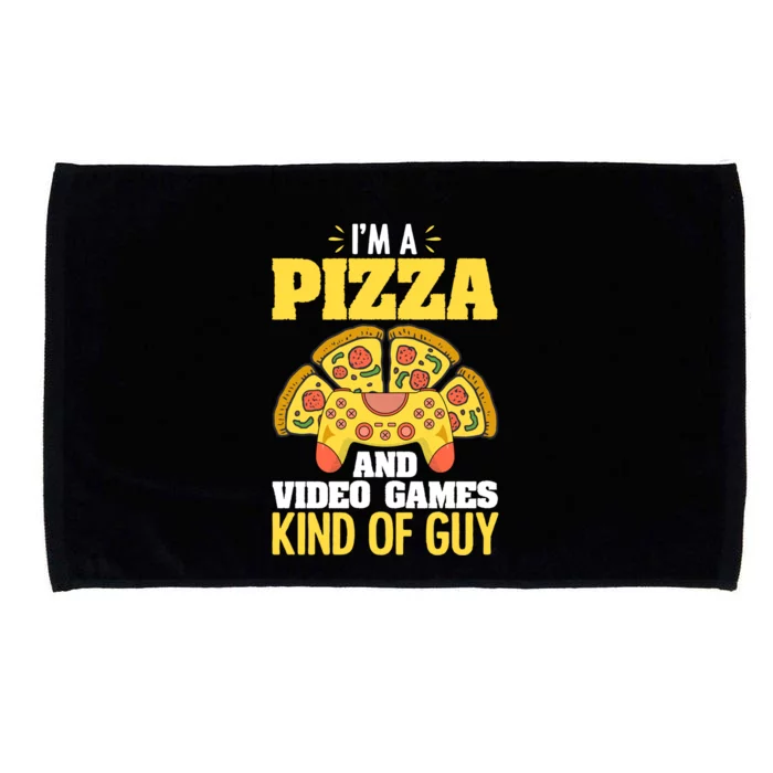 Funny Pizza Eater Game For Computer Gamer Cheesy Food Lovers Gift Microfiber Hand Towel