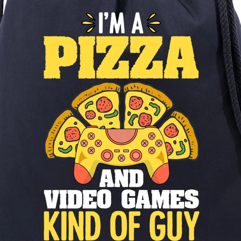 Funny Pizza Eater Game For Computer Gamer Cheesy Food Lovers Gift Drawstring Bag