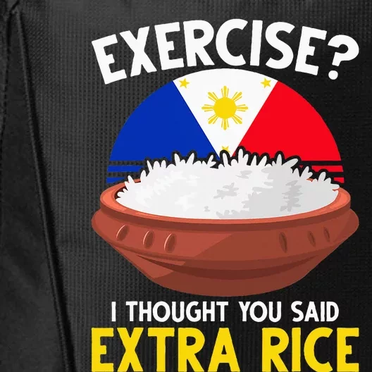 Filipino Pride Extra Rice Humor City Backpack