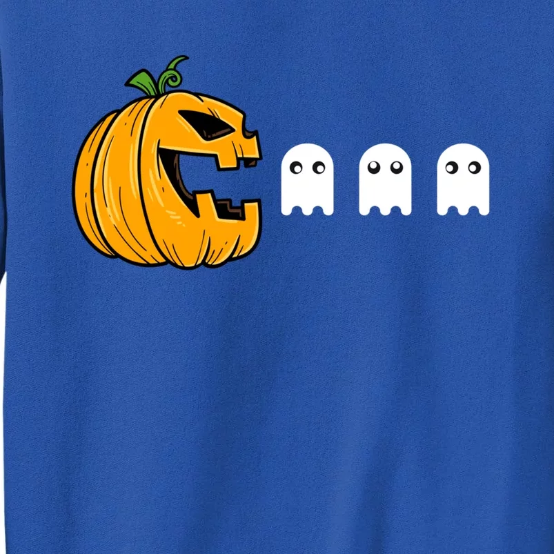 Funny Pumpkin Eating Ghost Halloween Gamer Gift Tall Sweatshirt