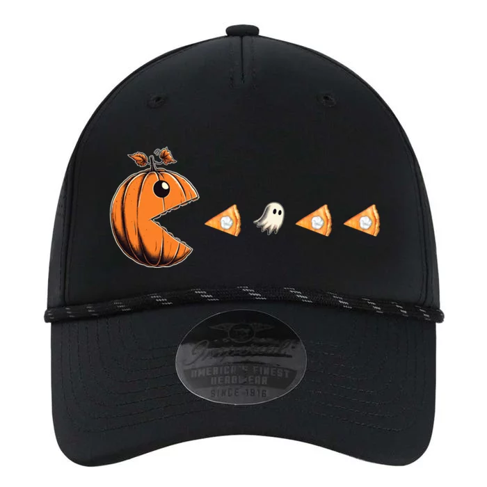 Funny Pumpkin Eating Ghost Pumpkin Pie Gamer Old Video Game Gift Performance The Dyno Cap