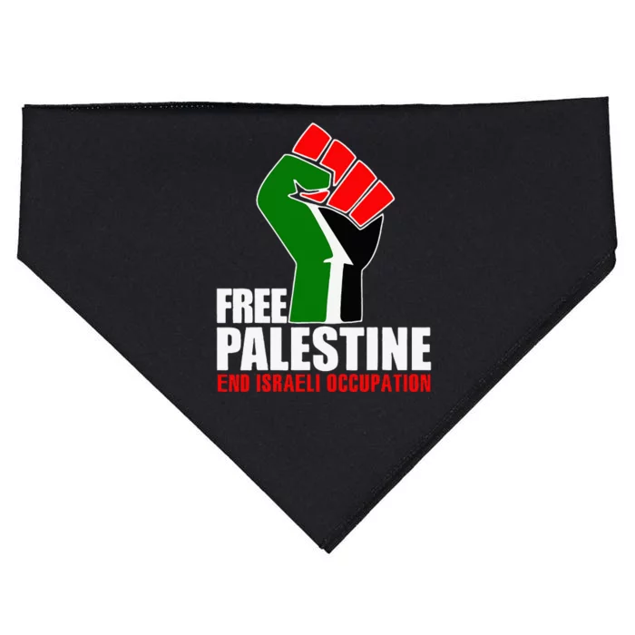 Free Palestine End Israeli Occupation USA-Made Doggie Bandana