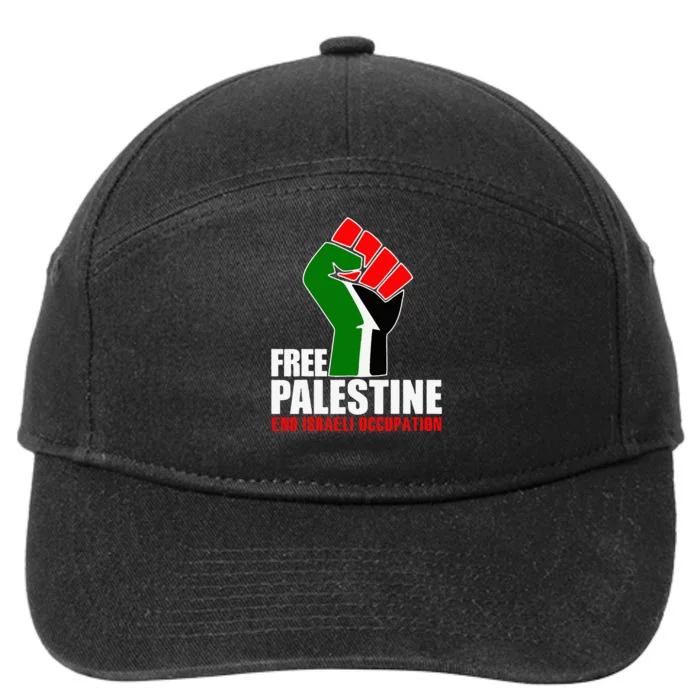 Free Palestine End Israeli Occupation 7-Panel Snapback Hat