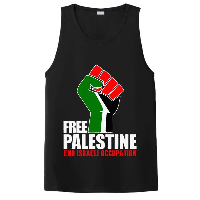 Free Palestine End Israeli Occupation Performance Tank