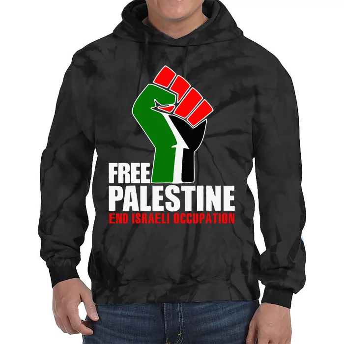 Free Palestine End Israeli Occupation Tie Dye Hoodie