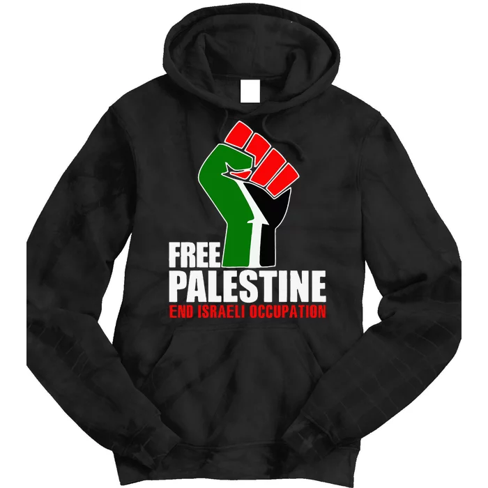 Free Palestine End Israeli Occupation Tie Dye Hoodie