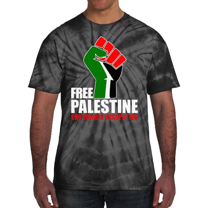 Free Palestine End Israeli Occupation Tie-Dye T-Shirt