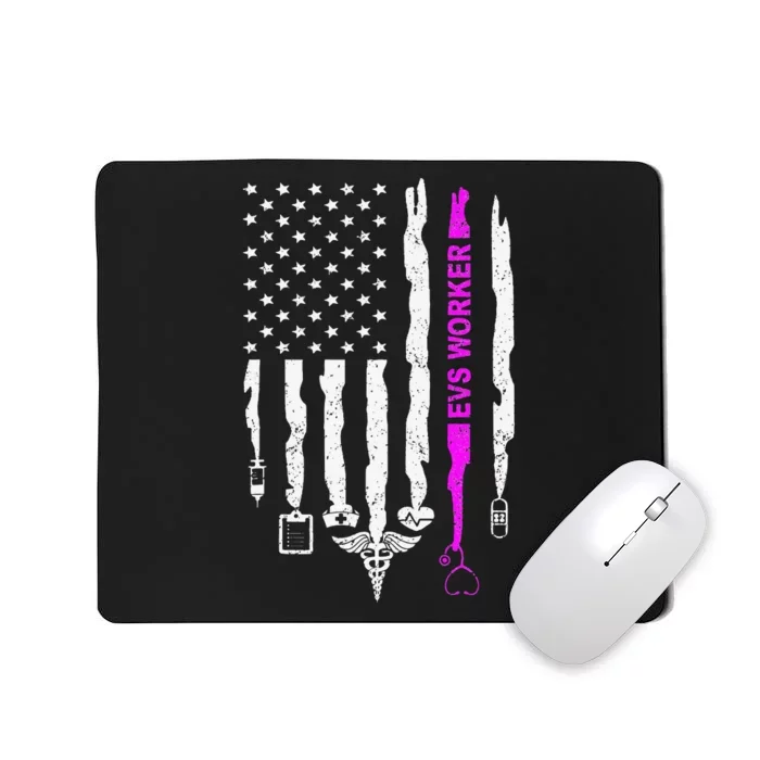 Funny Patriotic EVS Worker Nurse USA Flag 4th of July Mousepad