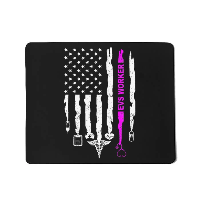 Funny Patriotic EVS Worker Nurse USA Flag 4th of July Mousepad