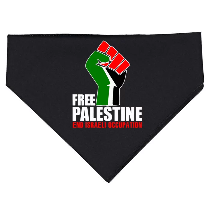 Free Palestine End Israeli Occupation USA-Made Doggie Bandana