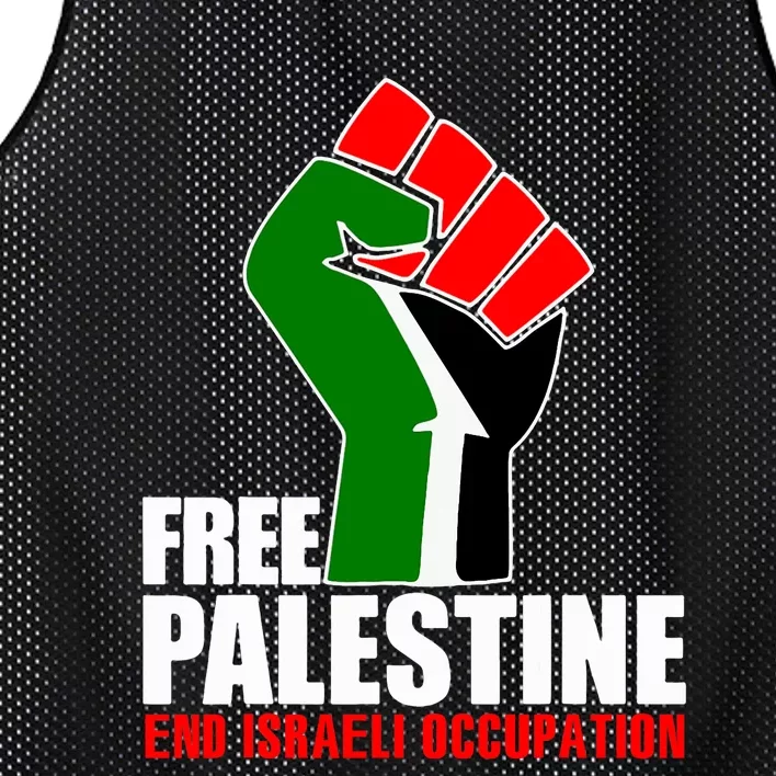 Free Palestine End Israeli Occupation Mesh Reversible Basketball Jersey Tank