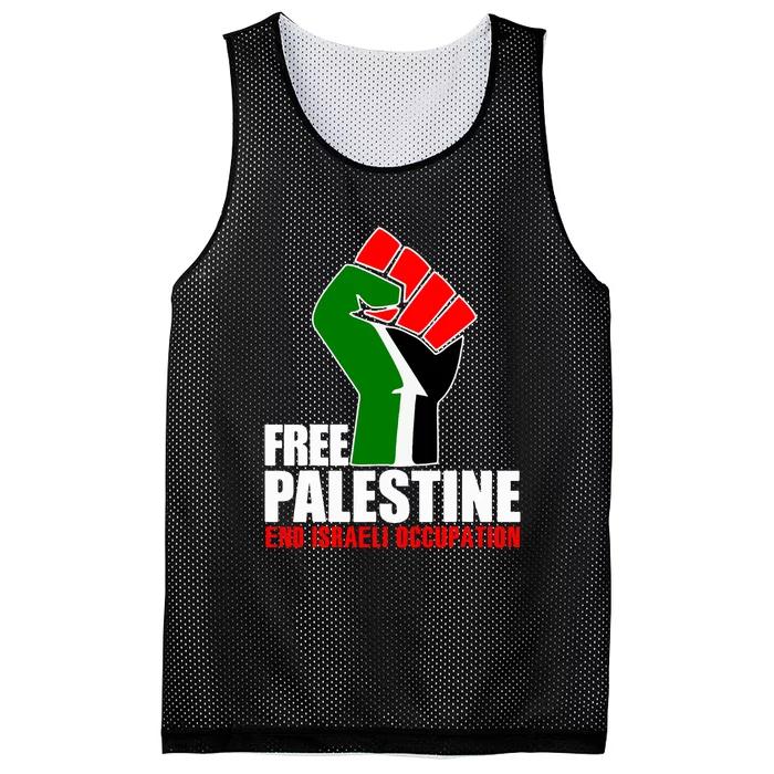 Free Palestine End Israeli Occupation Mesh Reversible Basketball Jersey Tank