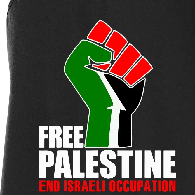 Free Palestine End Israeli Occupation Women's Racerback Tank