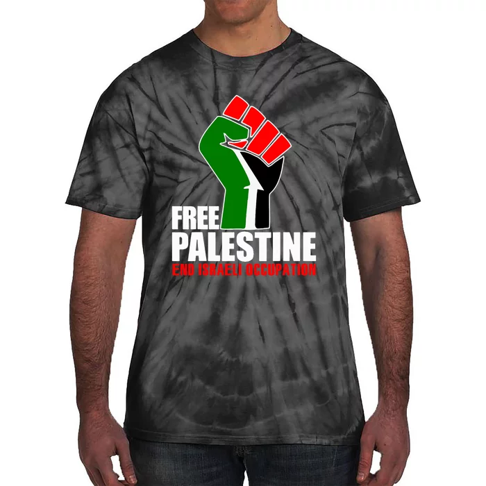 Free Palestine End Israeli Occupation Tie-Dye T-Shirt