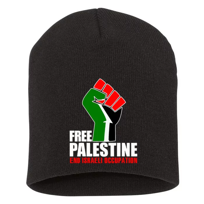 Free Palestine End Israeli Occupation Short Acrylic Beanie