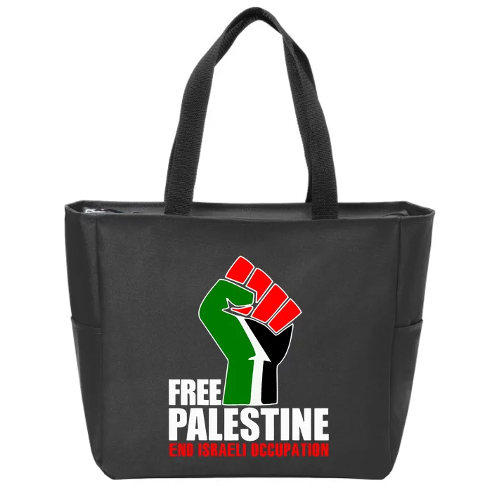 Free Palestine End Israeli Occupation Zip Tote Bag