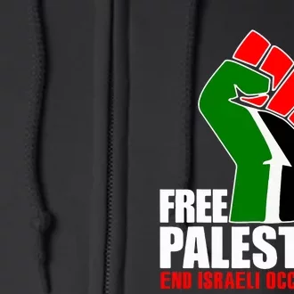 Free Palestine End Israeli Occupation Full Zip Hoodie