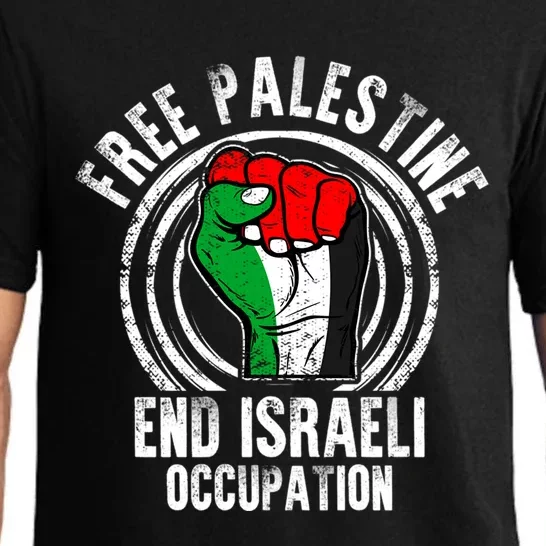 Free Palestine End Israeli Occupation Palestine Flag Graphic Meaningful Gift Pajama Set