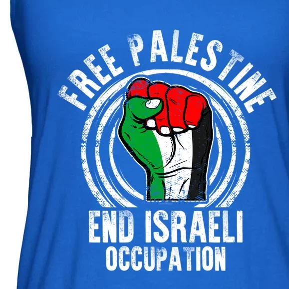 Free Palestine End Israeli Occupation Palestine Flag Graphic Meaningful Gift Ladies Essential Flowy Tank