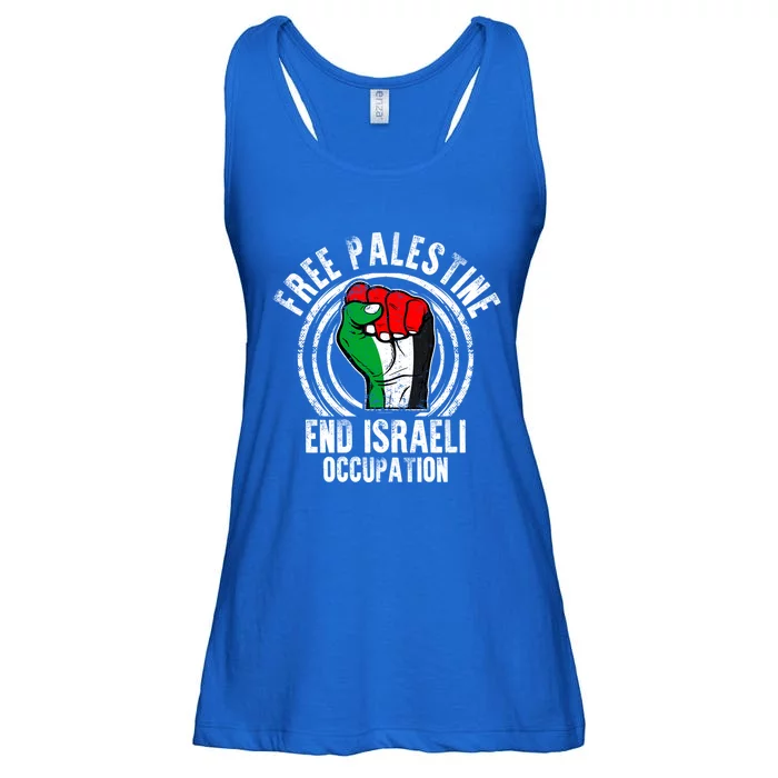 Free Palestine End Israeli Occupation Palestine Flag Graphic Meaningful Gift Ladies Essential Flowy Tank