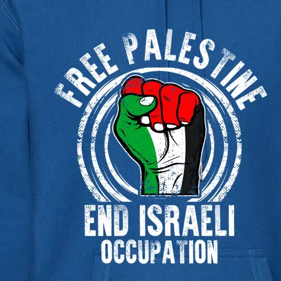 Free Palestine End Israeli Occupation Palestine Flag Graphic Meaningful Gift Premium Hoodie