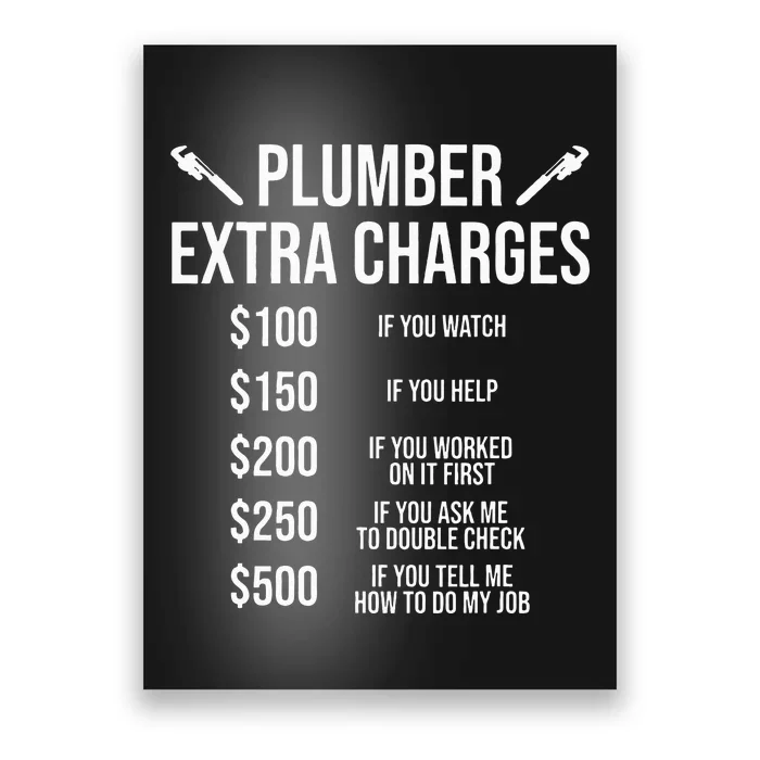 Funny Plumber Extra Charges Poster