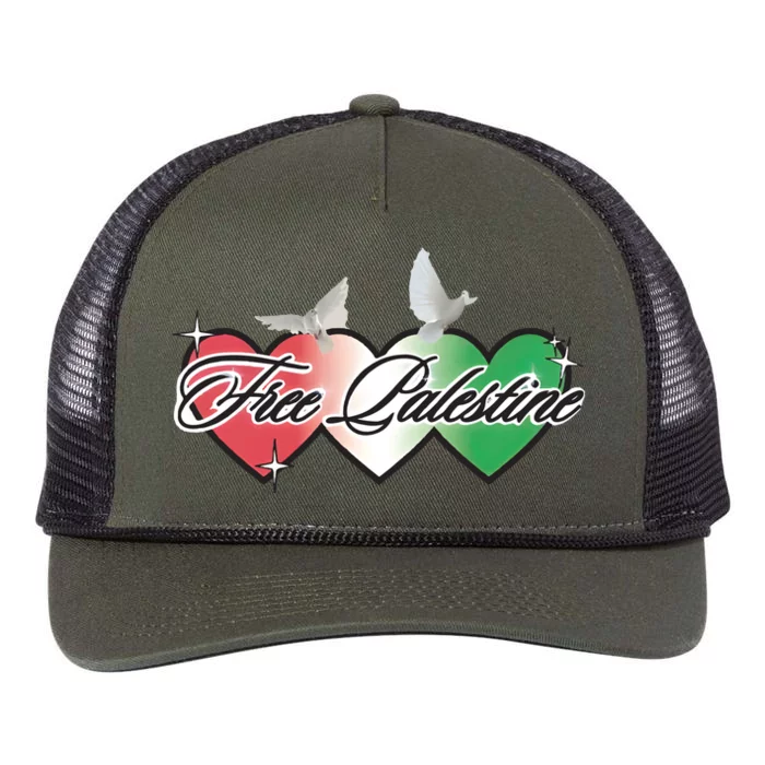 Free Palestine Equality Human Rights Palestinian Retro Rope Trucker Hat Cap