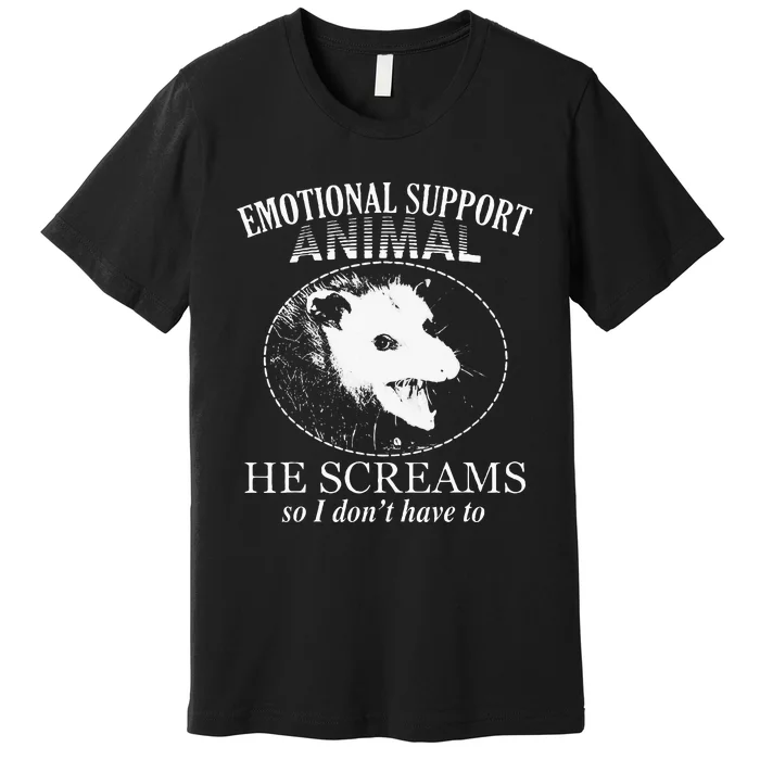 Funny Possum Emotional Support Animal Funny Opossums Memes Premium T-Shirt