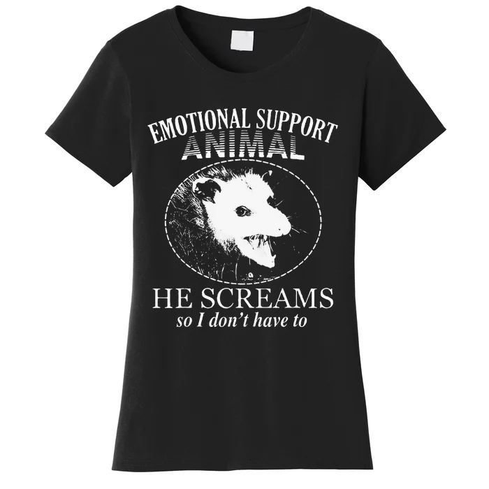 Funny Possum Emotional Support Animal Funny Opossums Memes Women's T-Shirt