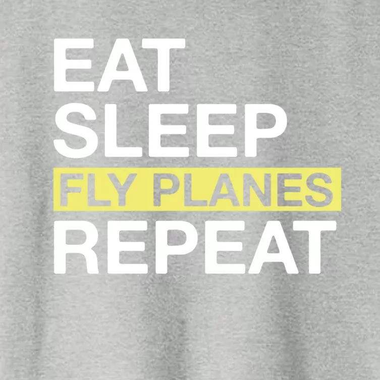 Flying Planes Eat Sleep Fly Planes Repeat Pilot Gift Women's Crop Top Tee