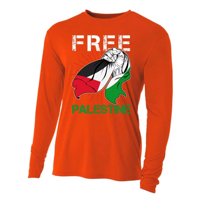 Free Palestine End War Support Palestine Cooling Performance Long Sleeve Crew