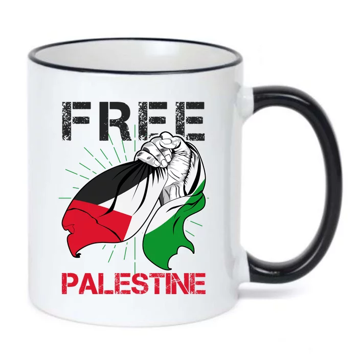 Free Palestine End War Support Palestine Black Color Changing Mug