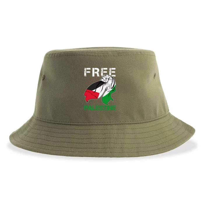 Free Palestine End War Support Palestine Sustainable Bucket Hat