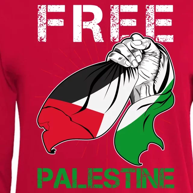 Free Palestine End War Support Palestine Womens Cotton Relaxed Long Sleeve T-Shirt